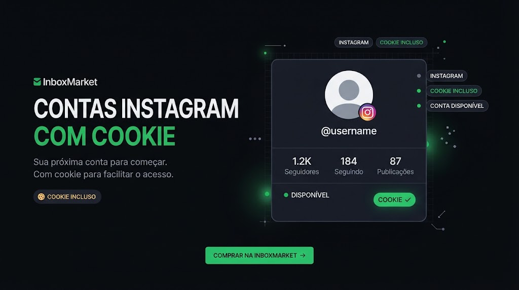Contas Instagram novas com cookie de login